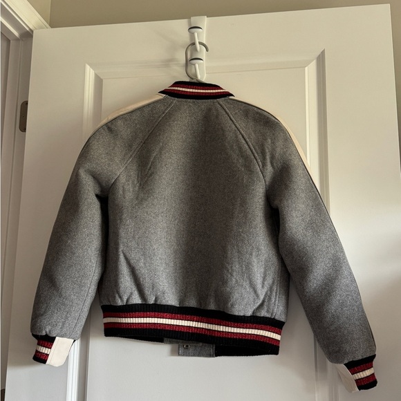 Coach Gray Metallic Patch Wool Varsity Jacket
with Red and White Details - Picture 12 of 14